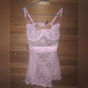 Adore Me Pink Lace Babydoll